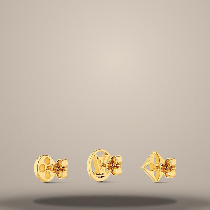 Louis Vuitton Gold-Tone Metal Crazy in Lock Earrings Set M29272