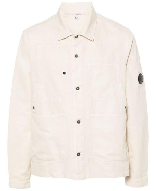 CP Company Cotton Linen Lens Overshirt Long Sleeve Shirt