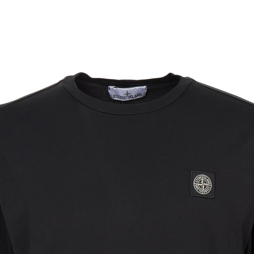 STONE ISLAND Men’s Long Sleeve T-Shirt Black Cotton