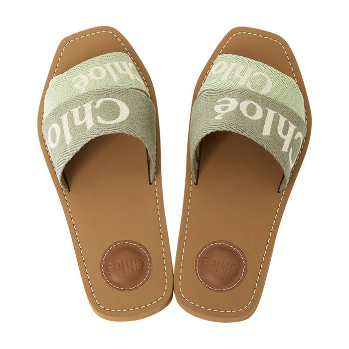 Chloe Woody Logo Slide Sandals Slippers CHC23U188EF 3D6