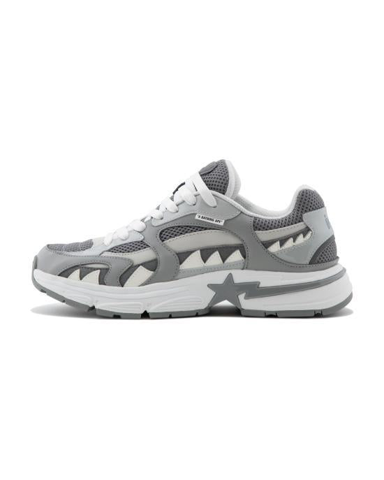 BAPE Leather Low-Top Sneakers for Men 001FWL801315MGRA GRAY DOM