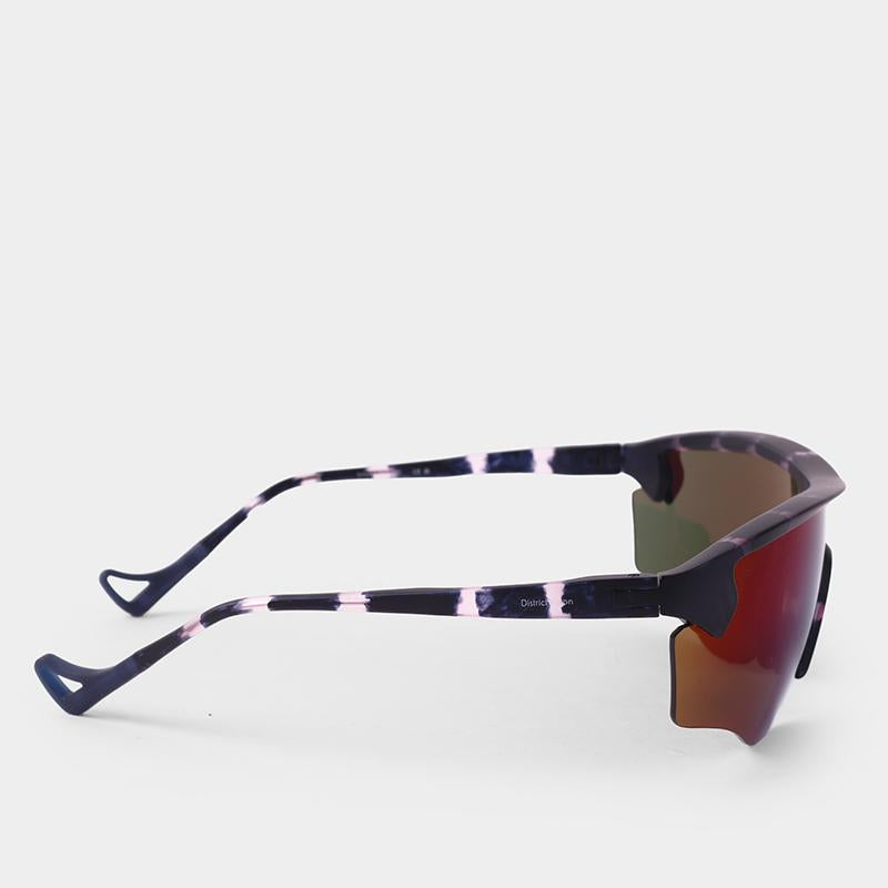 District Vision Junya Racer Unisex Sunglas DVG003 Navy Pink Mosaic D Blue Mirror
