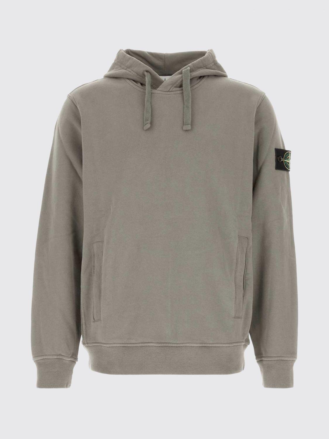 STONE ISLAND Green Cotton Pullover Hoodie