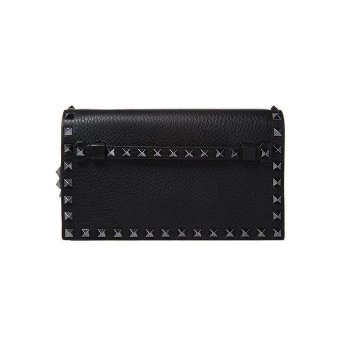 VALENTINO Rockstud 15th Anniversary Black Leather Clutch Bag