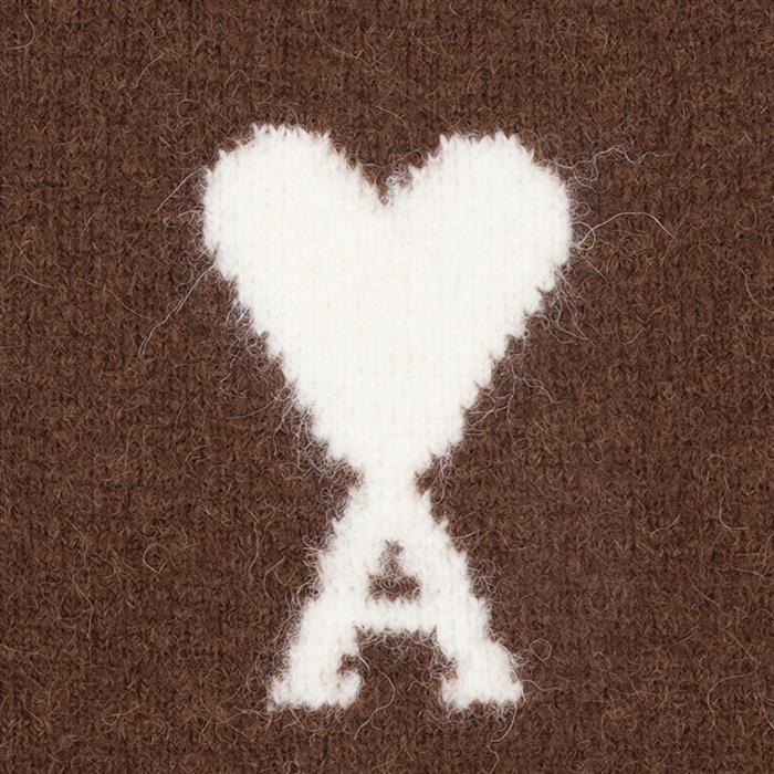 AMI Big Heart Logo Alpaca Crewneck Knit Sweater for Men