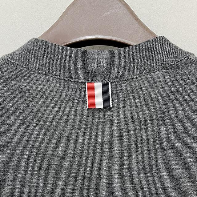 THOM BROWNE 4-Bar Armband Merino Wool Cardigan Gray Women