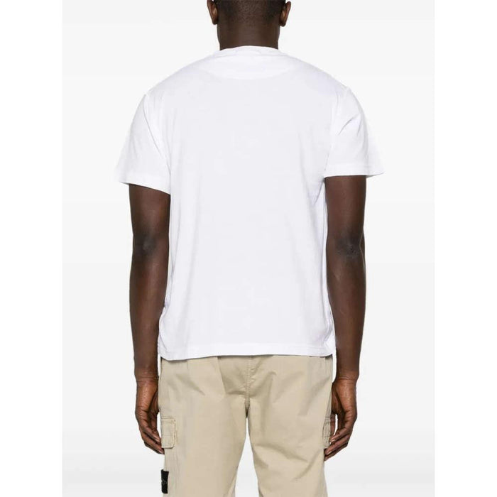 STONE ISLAND Logo Patch White Short Sleeve T-Shirt Unisex