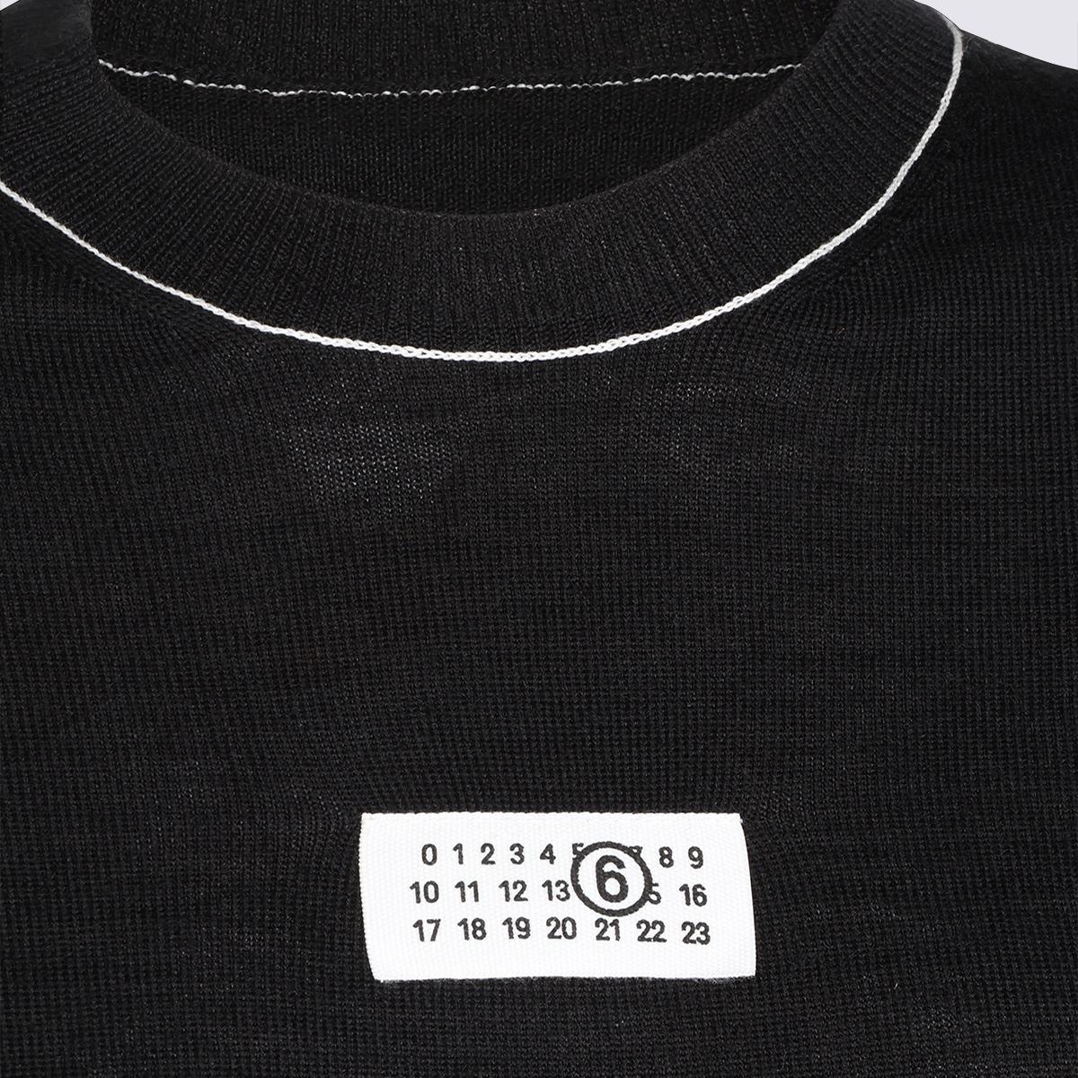Maison Margiela Black Wool Round Neck Knit Sweater