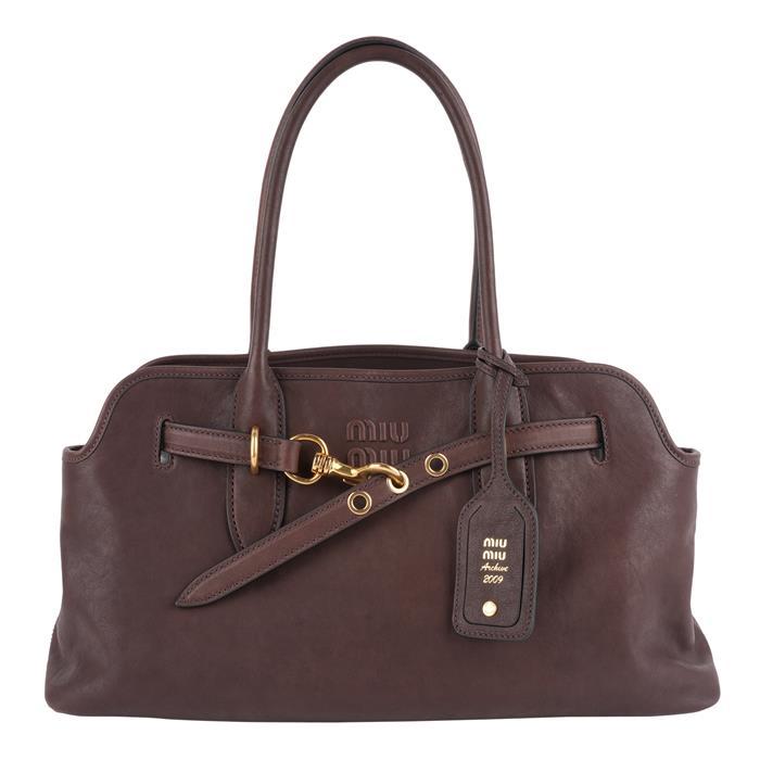 Miu Miu Avantgarde Nappa Large Tote Bag Navy Leather