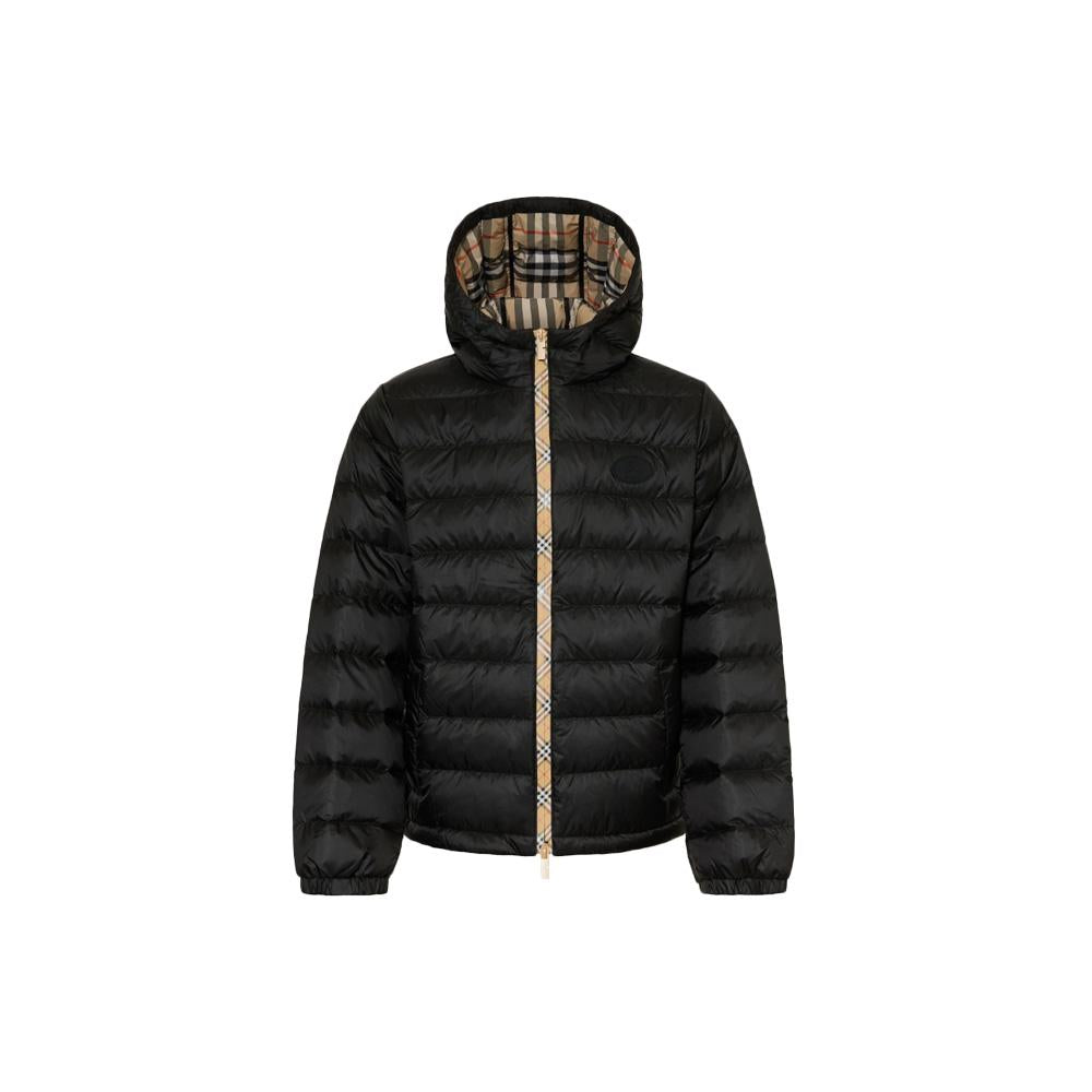BURBERRY Women’s Henry Logo Patch Lightweight Puffer Jacket Black 8131910