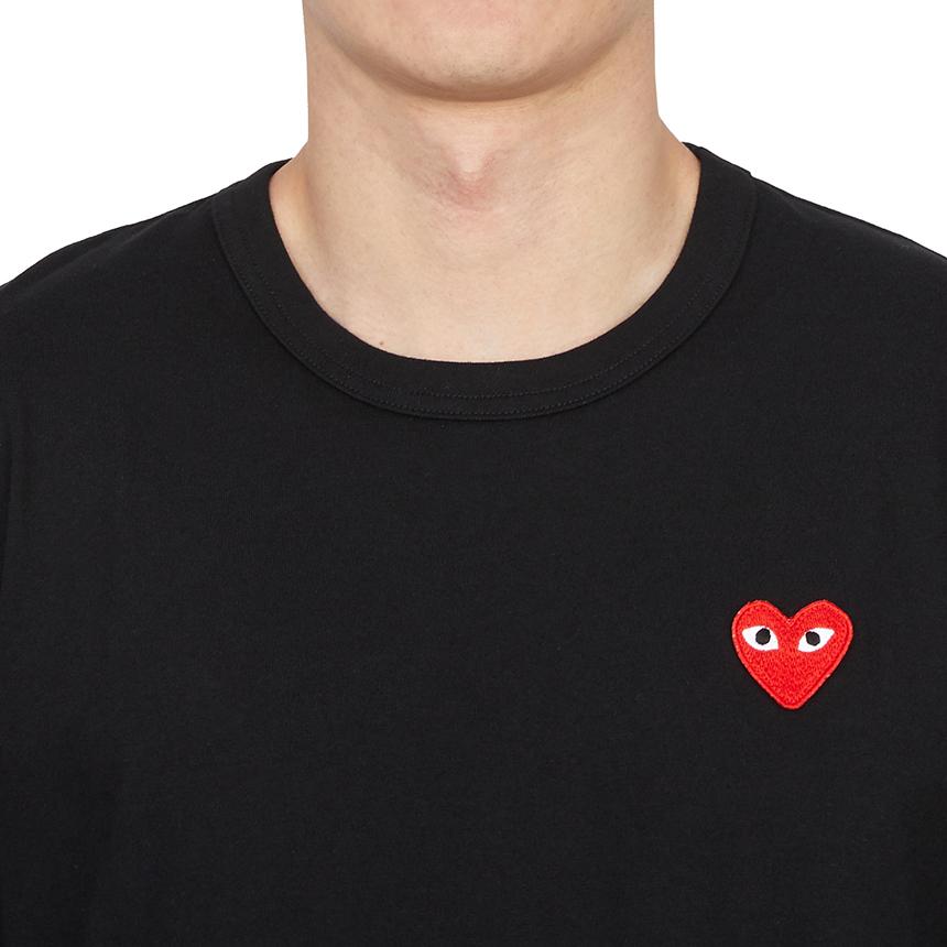 Comme des Garcons Red Heart Patch Long Sleeve Unisex T-Shirt AX T118 051 1
