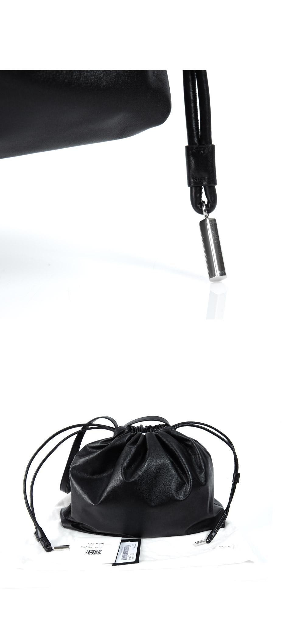 The Row Angie Hobo Leather Shoulder Bag Black W1666L100 BLACK PLD