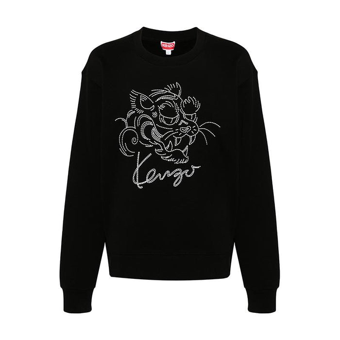 KENZO Star Tiger Logo Black Sweatshirt FE6 5SW218 4MG 99J