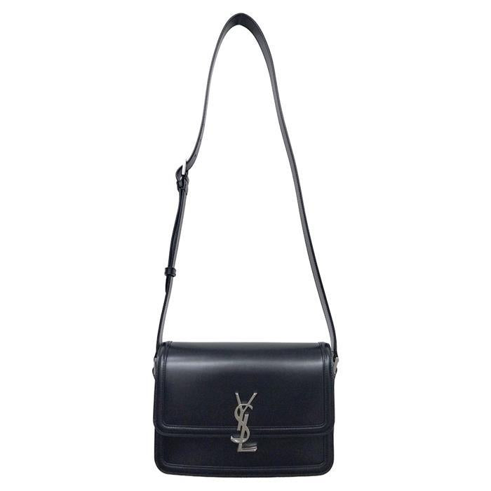 Saint Laurent Cassandra Medium Satchel Shoulder Bag Black Leather