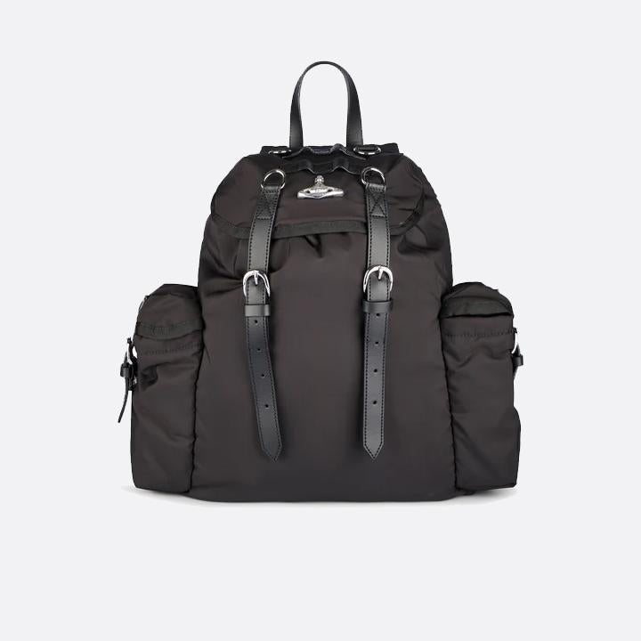 Vivienne Westwood Highland Nylon Backpack Black Silver 43010072U W019E N403