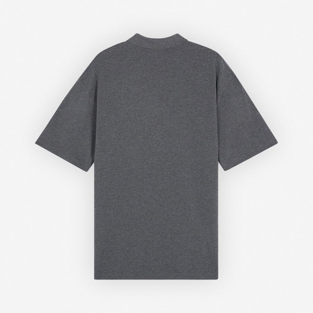 Maison Kitsune Bold Fox Head Oversized Polo T-Shirt Gray MM00202 KJ7010 H170