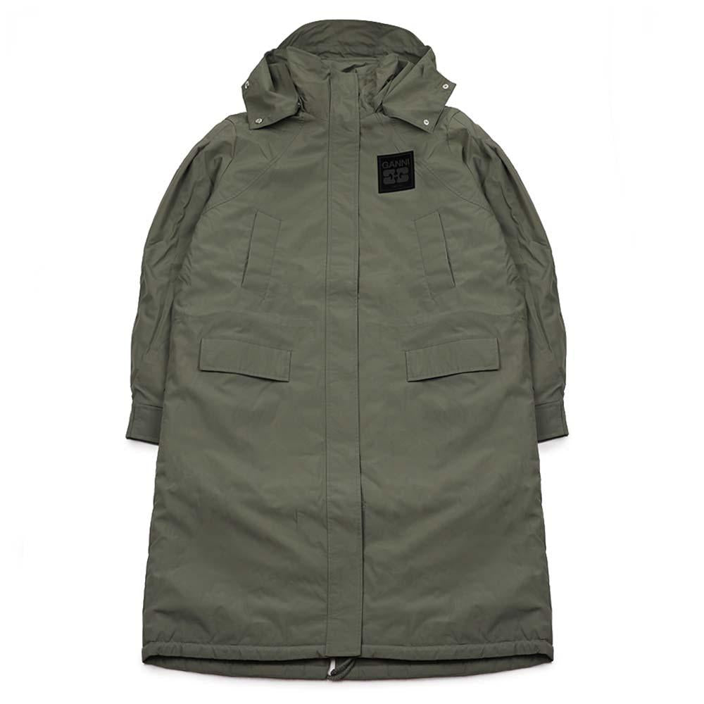 GANNI Oversized Green Tri-Layer Parka Down Coat W1013 861