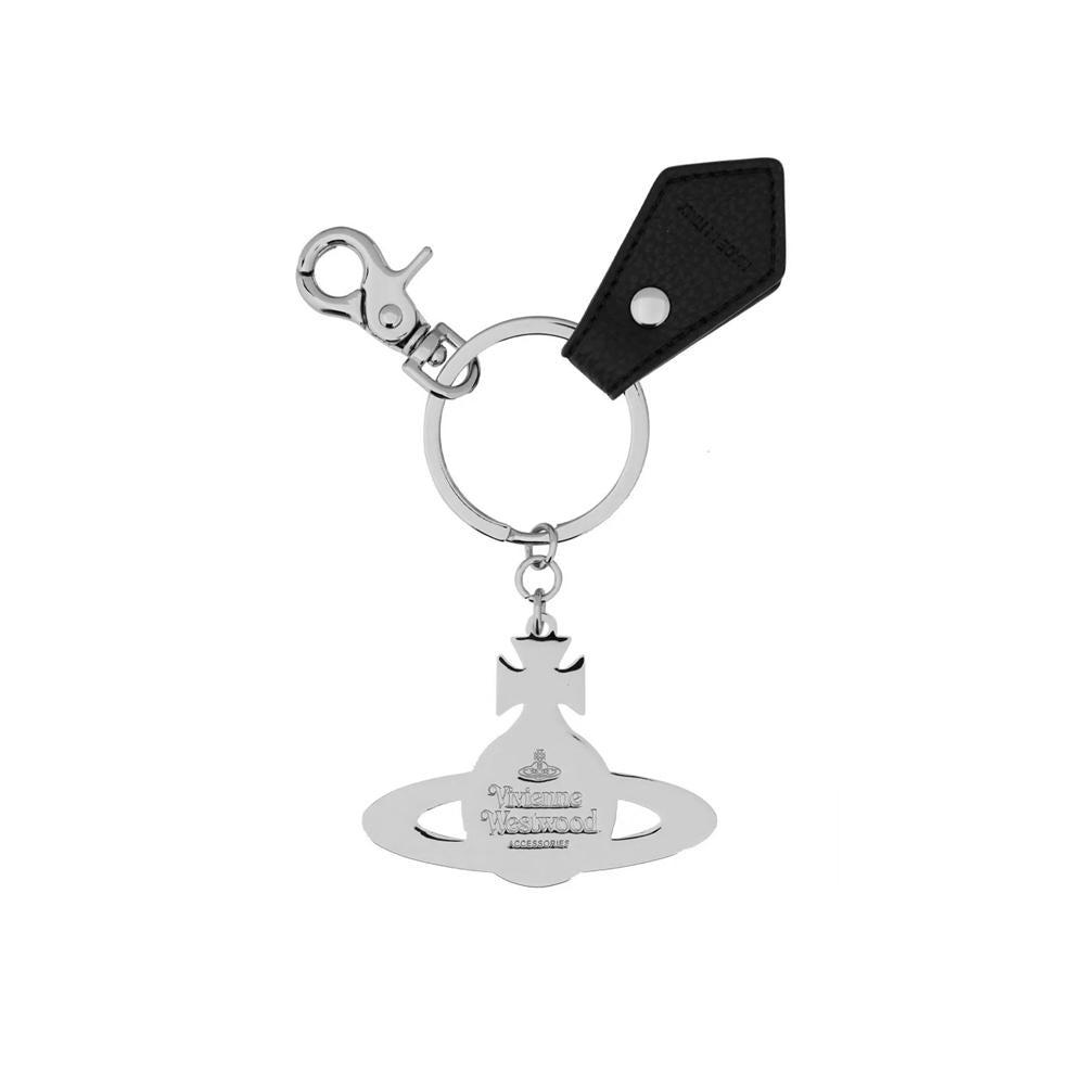 Vivienne Westwood Black ORB Logo Keyring 8203011UU OM0014 N403