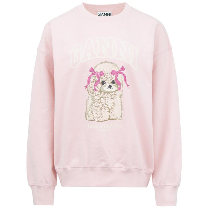 GANNI Chalk Pink Poodle Graphic Sweatshirt A1060026 868