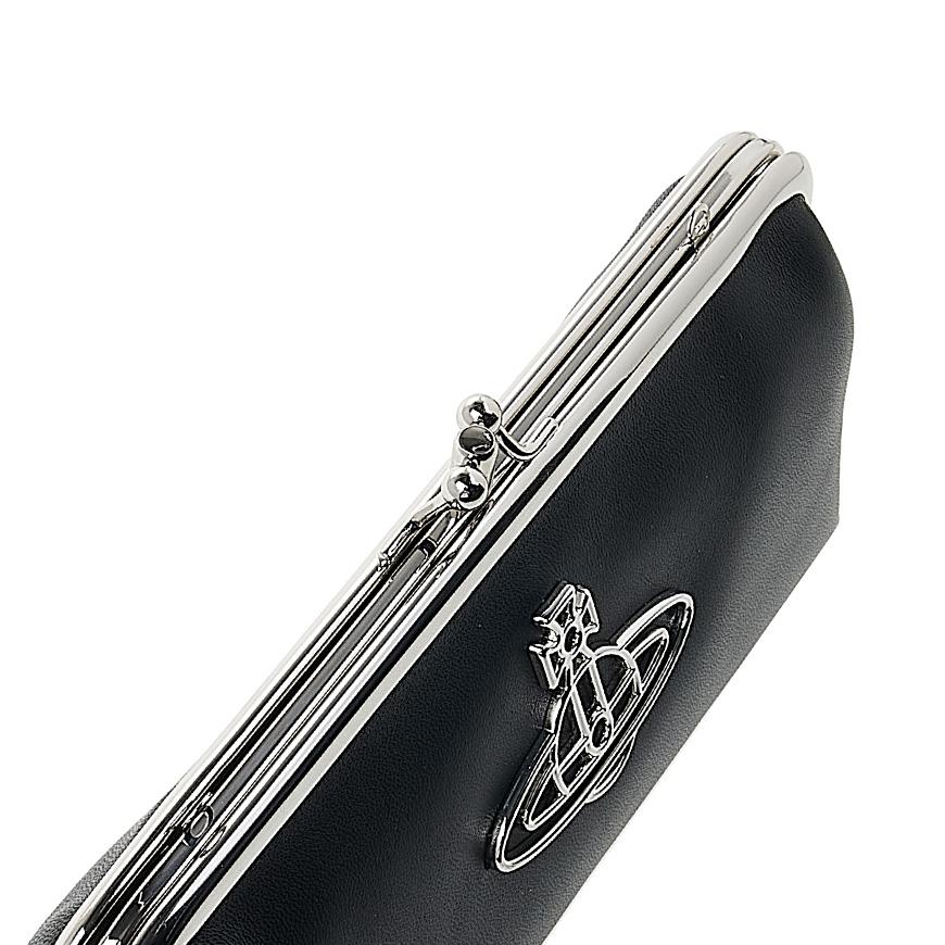 Vivienne Westwood Nappa Thin Line Prime Purse Chain Long Wallet Black