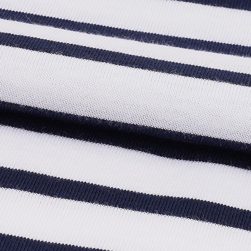 Saint James Striped Cotton Boat Neck T-Shirt White/Navy Women