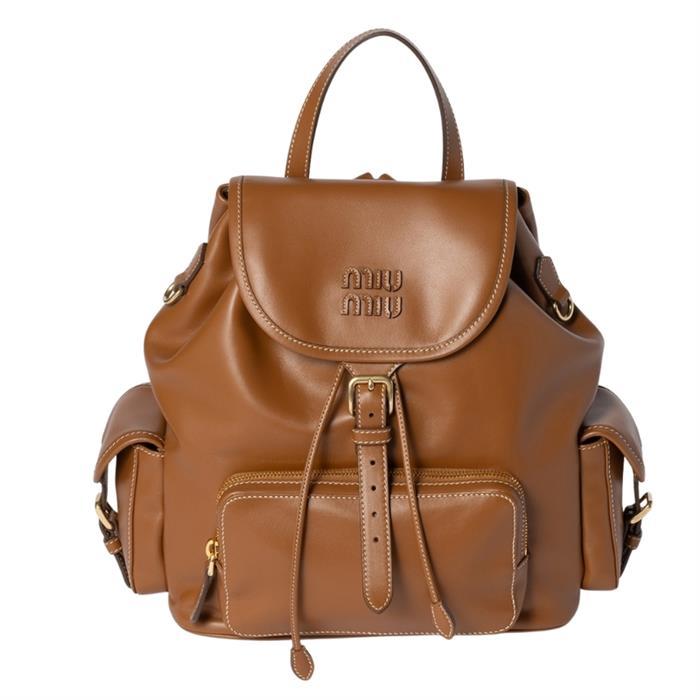 Miu Miu Black Leather Large Backpack