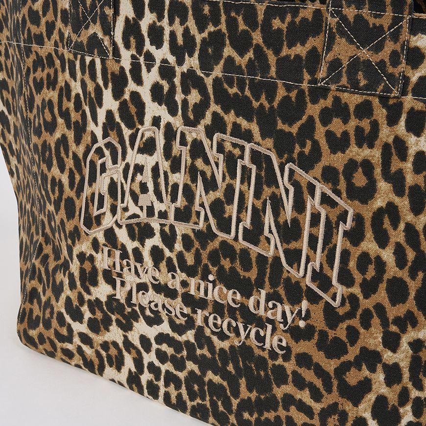 GANNI Leopard XXL Tote Bag for Women A7161 943