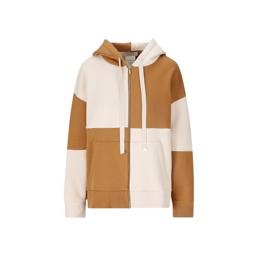 Max Mara Back Logo Fleece Hooded Zip-Up Jacket