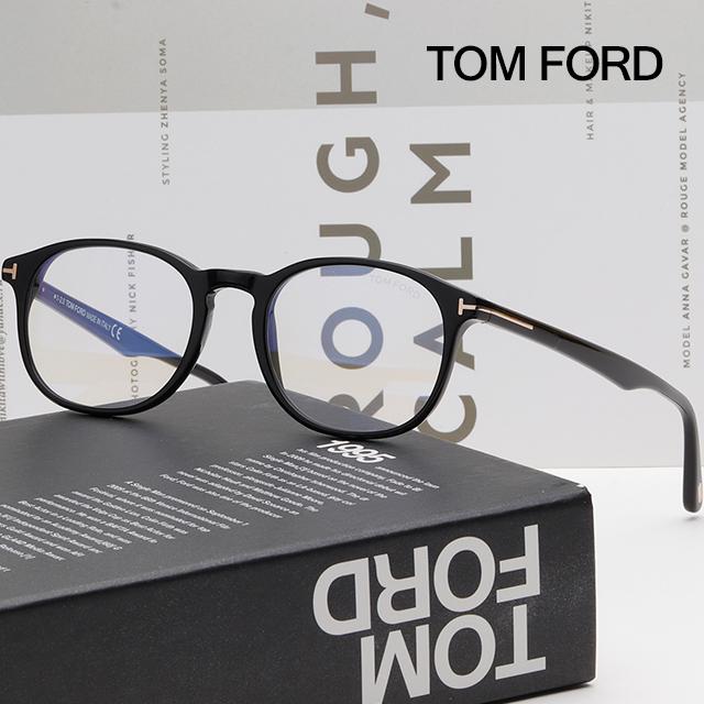 TOM FORD Blue Light Blocking Acetate Square Eyeglass Frames Asian F TF5680FB 001