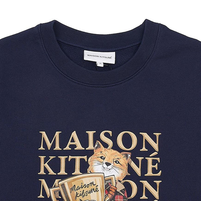 Maison Kitsune Women Fox Champion Regular Sweatshirt Navy