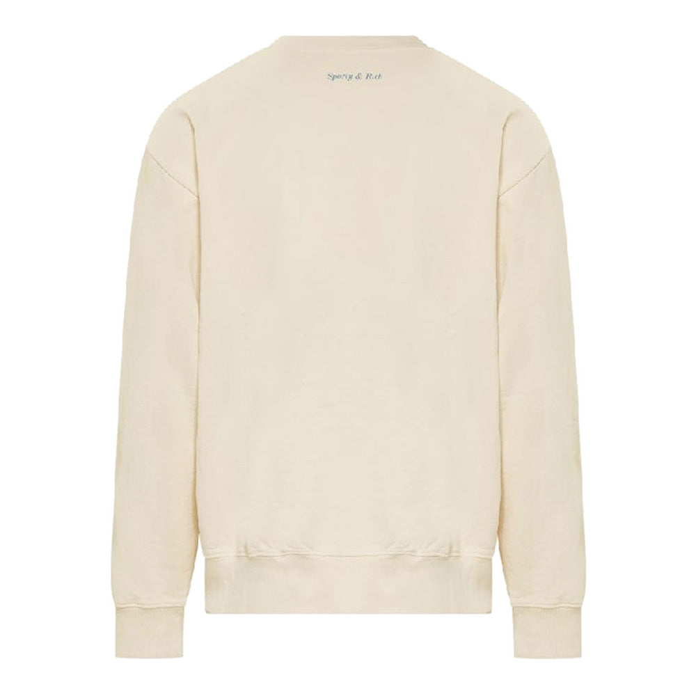 SPORTY&RICH Wellness Logo Fleece Sweatshirt Cream Men