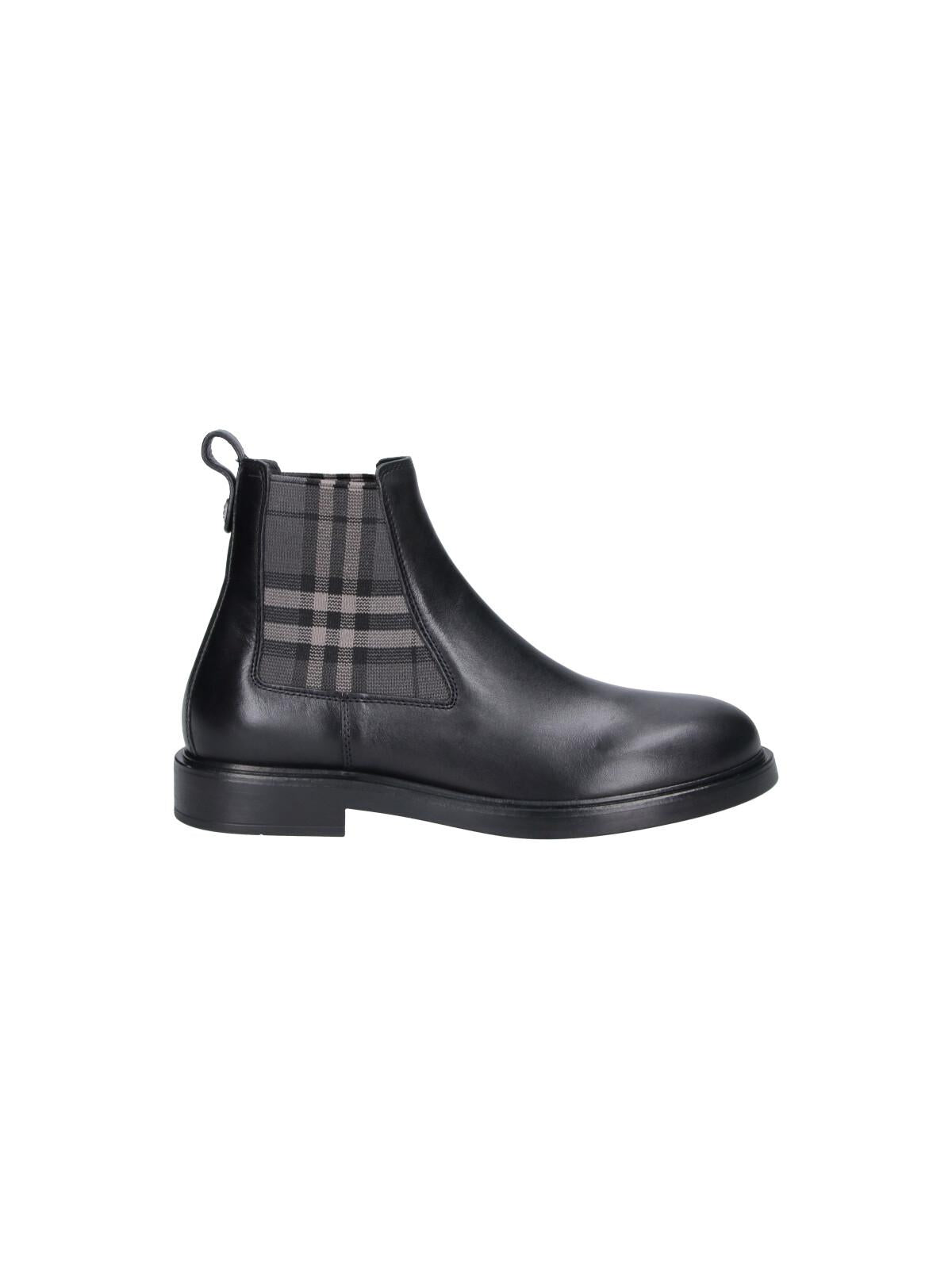 BURBERRY Black Leather Chelsea Ankle Boots Men’s
