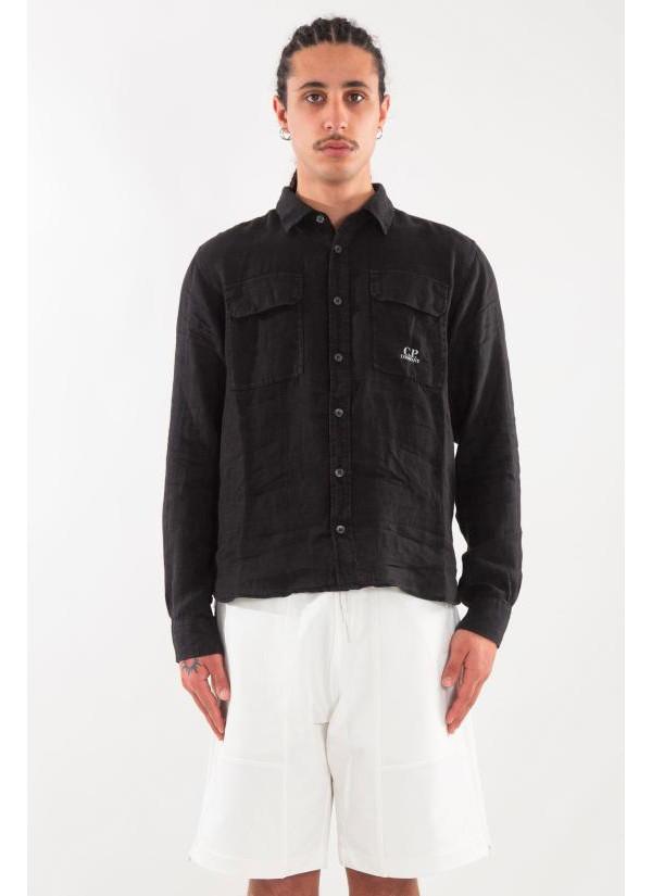 CP Company Linen Long Sleeve Shirt 18CMSH250A 005415G 999