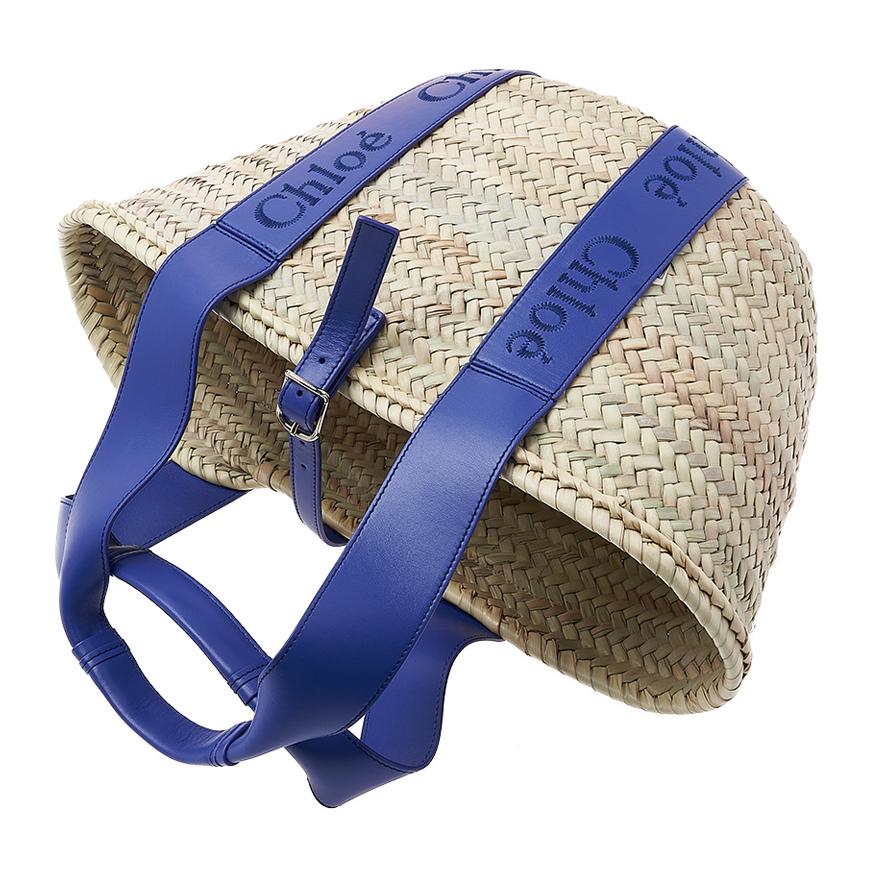 Mulberry Medium Basket Tote Bag Women’s Sense Style, Blue Woven