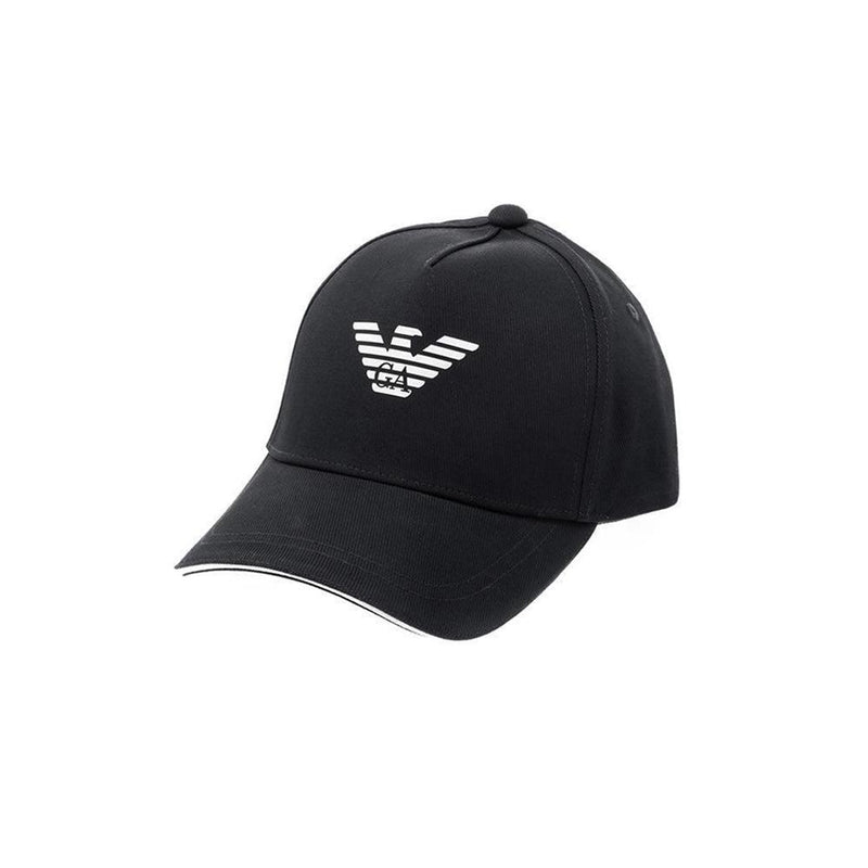 Emporio Armani Logo Print Black Baseball Cap