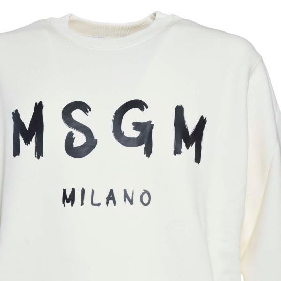MSGM Cream Long Sleeve Sweatshirt Men’s Cotton Top 2000 MM 513 20000102