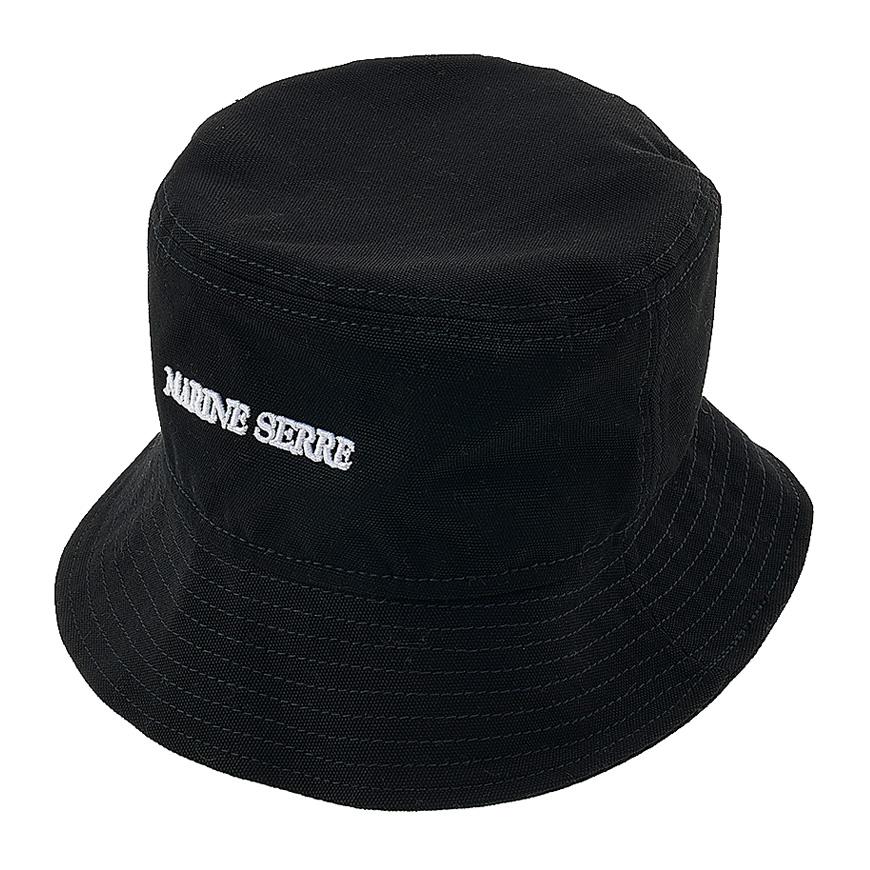 Marine Serre Logo Embroidered Bucket Hat Black Unisex UHG030 BK99