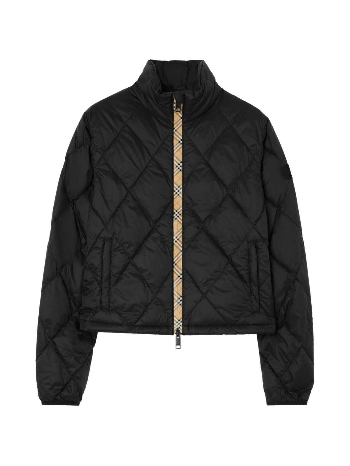BURBERRY Beige Check Wool-Blend Tailored Jacket
