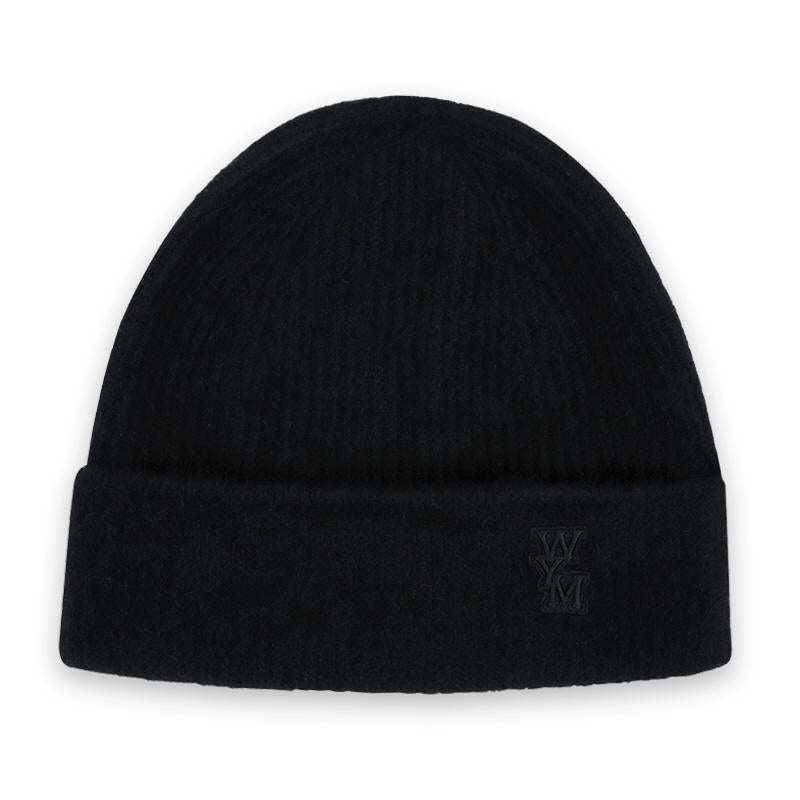 WOOYOUNGMI WYM Logo Patch Wool Beanie Black W243KN31 534B