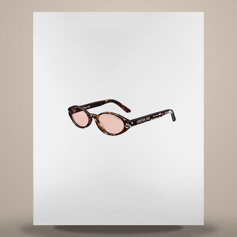 DIOR Brown Tortoise Shell Effect Oval Sunglasses DPFCR1FXR 20L0