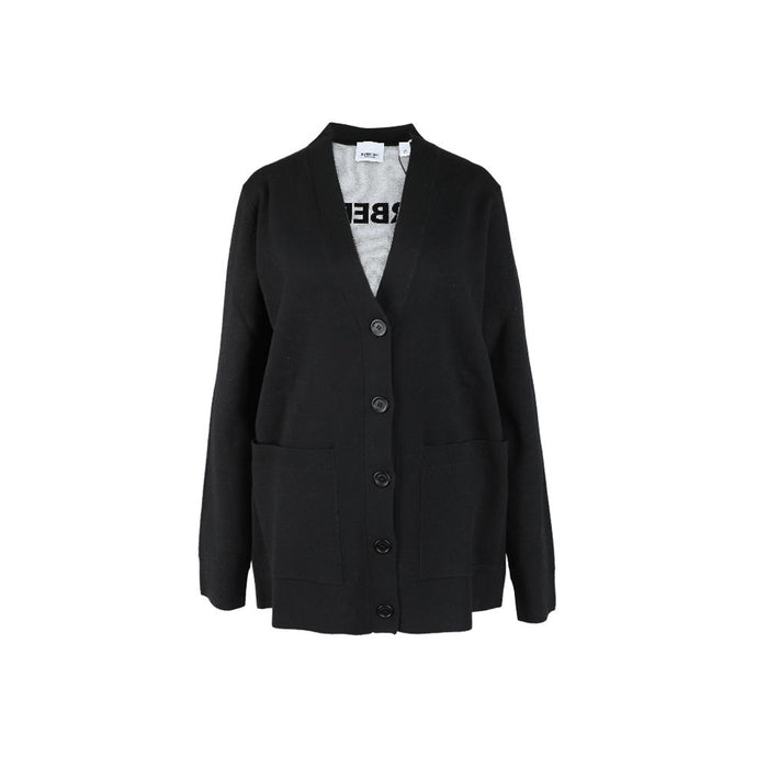 BURBERRY Black Horesferry Square Wool-Blend Cardigan 8055956