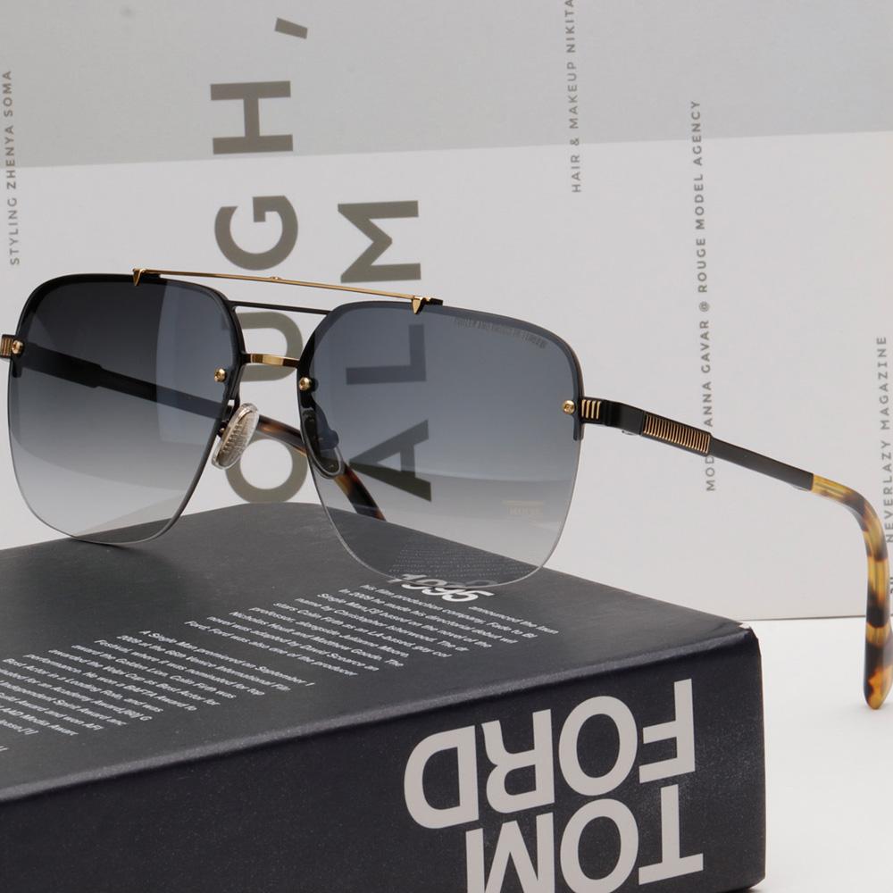 Cutler and Gross Titanium Aviator Rimless Oversized Sunglasses CGSN1373 001