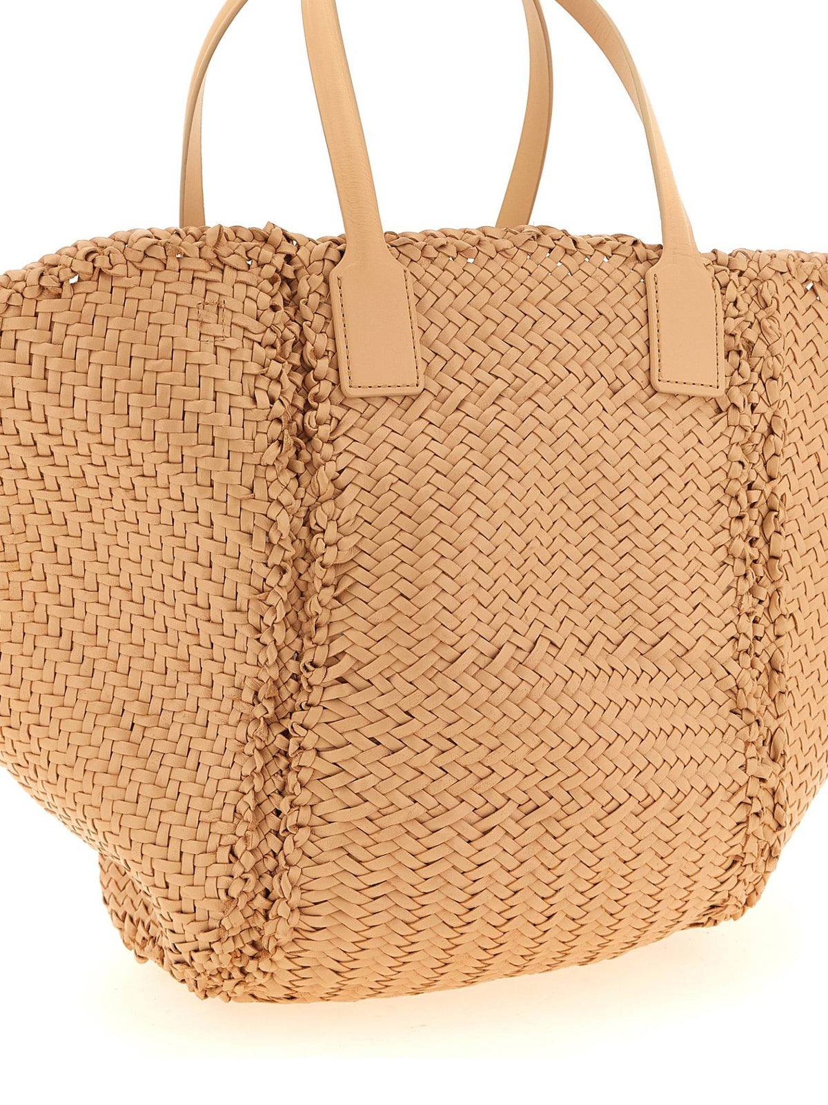 Dragon Diffusion Natural Leather Woven Tote Bag