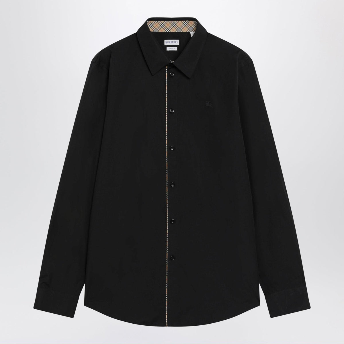 BURBERRY Long Sleeve Button-Up Shirt Men’s Cotton Poplin White