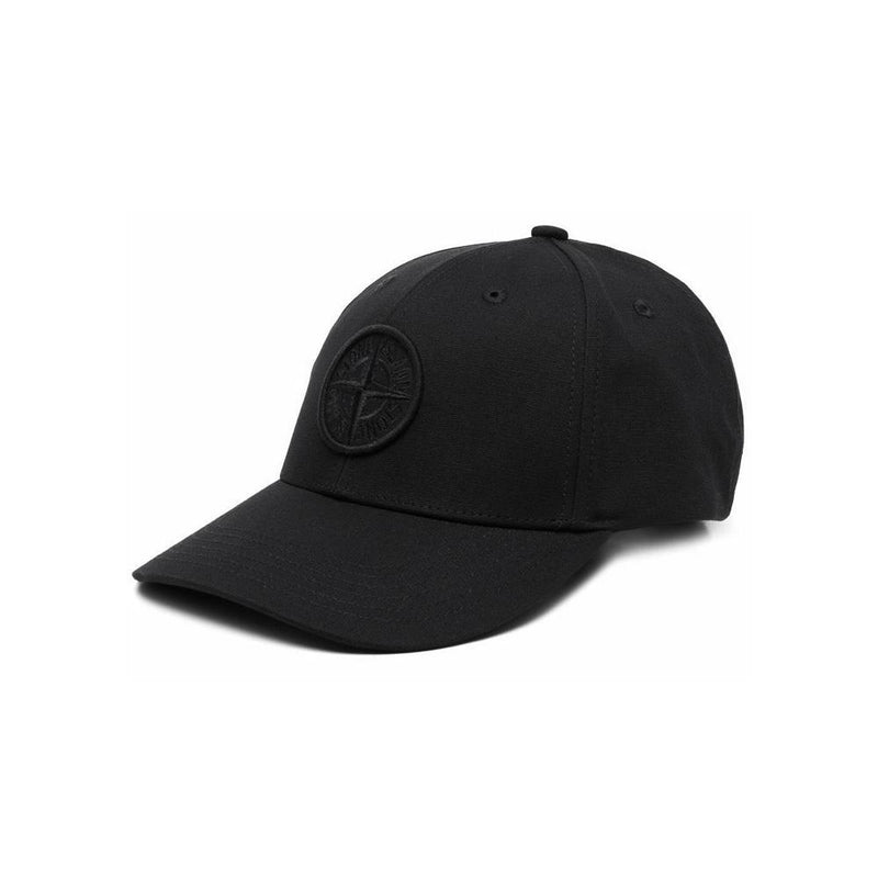 STONE ISLAND Logo Embroidered Black Cap 761599661 V0029