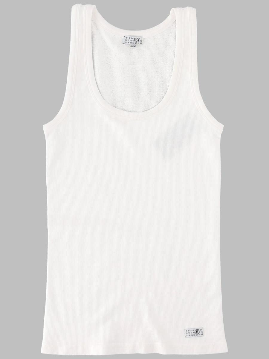 Maison Margiela White Cotton Tank Top Sleeveless Shirt