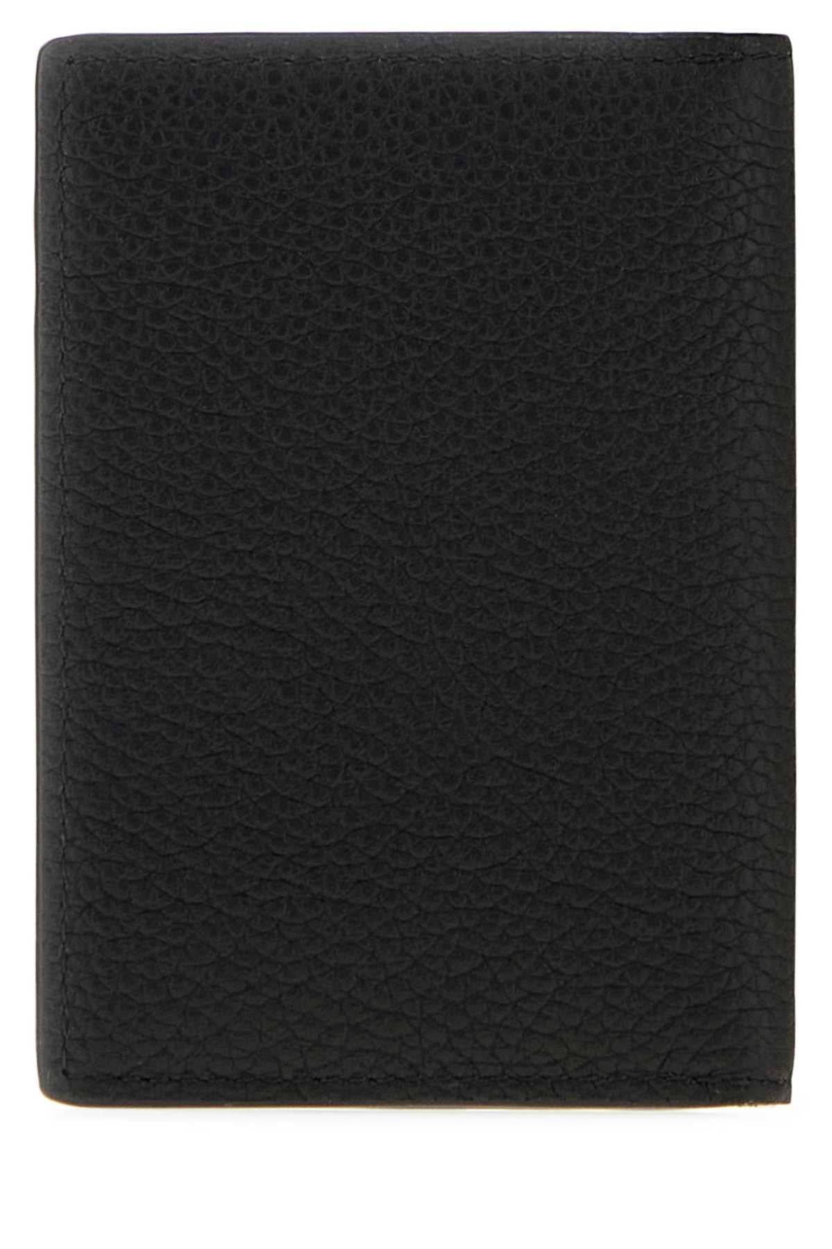 BURBERRY Black Leather Card Holder Wallet