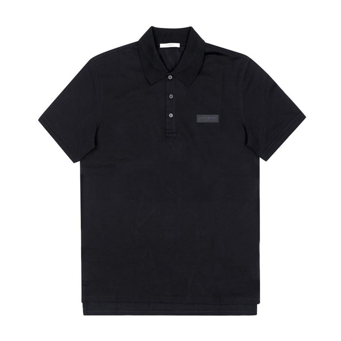 GIVENCHY Black Grosgrain Logo Short-Sleeve Polo Shirt Men