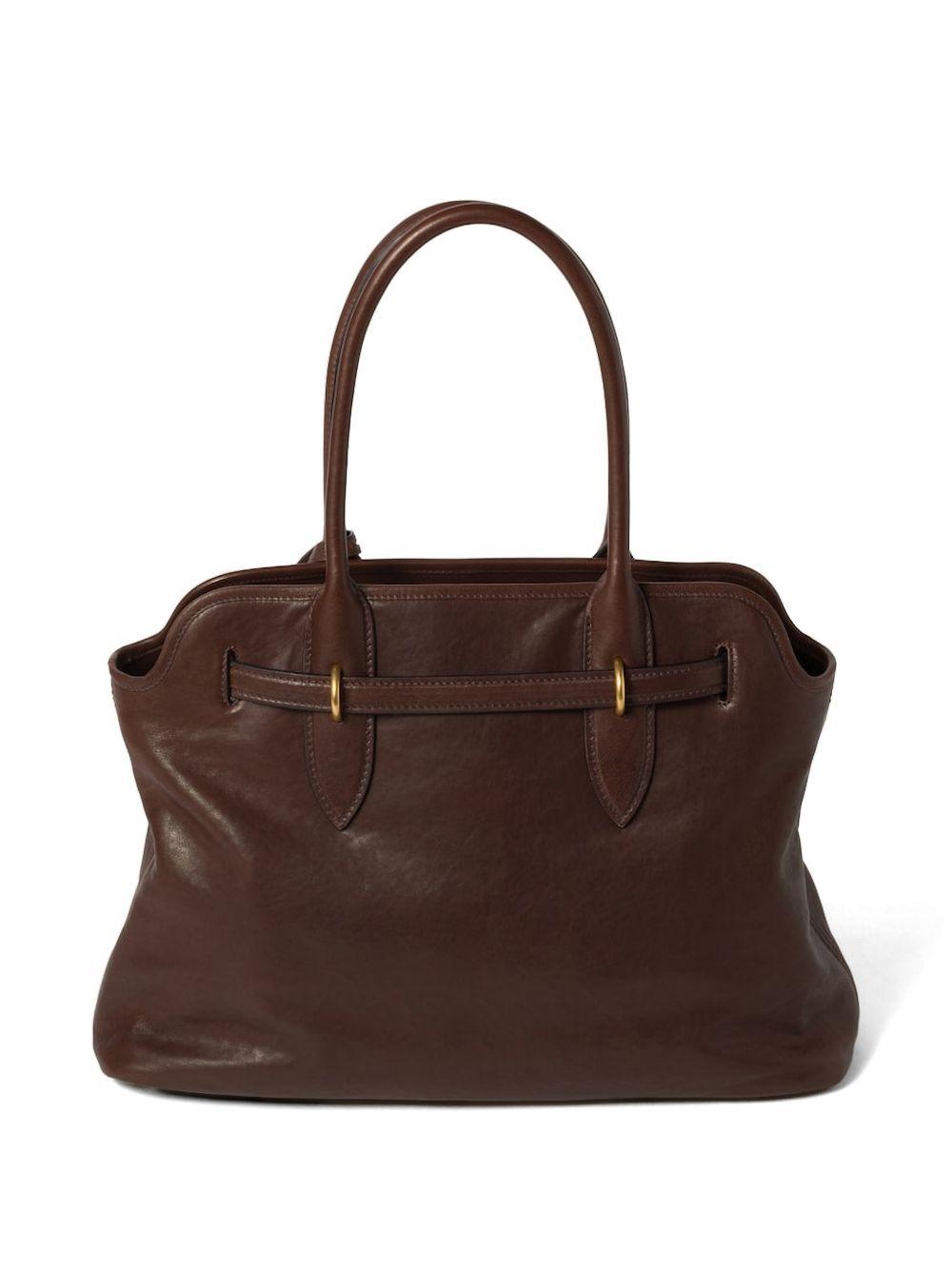 Miu Miu Leather Tote Bag Navy