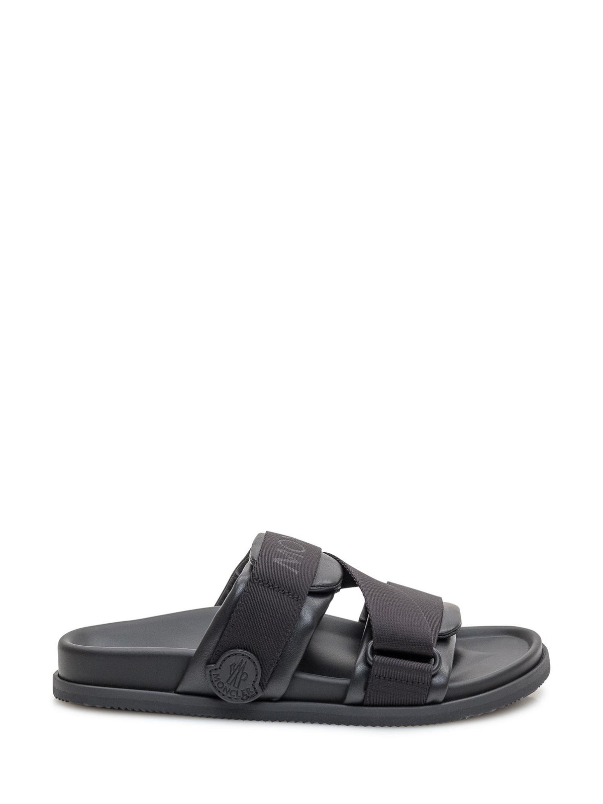 Moncler Black Leather Sandals